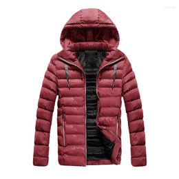 Men's Down Men Winter Jacket Coat Hooded Warm Cotton Padded Parkas Light Jackets Outwear Overcoats