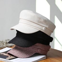 Ball Caps French Style Fashion Sailor Hat Autumn Captain Cap Female Travel Cadet Spring Beret Flat Sun Protection Gorras 230321