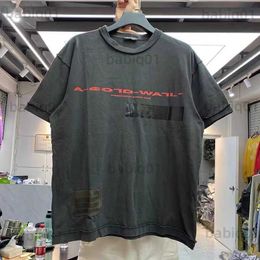 Men's T-Shirts Heavy-duty wash-back process lettering printed short-sleeved t-shirt T230321