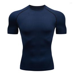 Men's T Shirts Fashion T-shirt Quick-drying Compression Breathable Fitness Short-sleeved Bodycon Casual