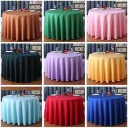 Table Cloth Round Polyester Plain Retangle Cover For Wedding Event El Party Banquet