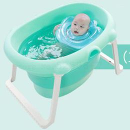 Bathing Tubs & Seats Folding Children's Bathtub Can Sit And Lie Down Baby's Swimming Household Trumpet Tremble