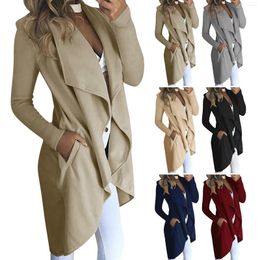 Women's Jackets Neck Cardigan Long Sleeve Draped Open Front Women's Solid Colour Fashion Lapel Slim Womens