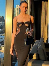 Casual Dresses Sanches Black See Through Mesh Bodycon Dress Women Party Summer Sleeveless Backless Beach Dresses Sexy Club Elegant Strap Dress P230322
