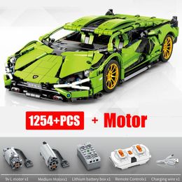 Blocks High Tech Racing Car Lambor Sian FKP 37 Bricks Set Compatible With 42115 Technical Building Toys Kids Christmas Gifts 230322