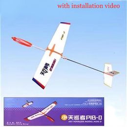 Intelligence toys P1B0 rubber band powered aircraft student model competition equipment for outdoor science schools 230323