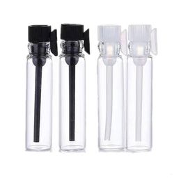 Perfume Bottle 100pcs/Pack 0.5ML 2ML 3ML Black Clear Mini Perfume Glass Bottle Empty Cosmetics Bottle Sample Test Tube Thin Glass Vials 230323