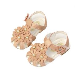 First Walkers White Pink Soft Sole Baby Shoes Prewalker Flats Sandals Flower Princess Baby Girls Toddler Shoes Child Single Shoes Pre walking 230323