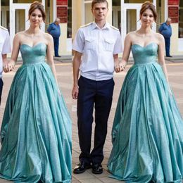2023 Sparkly Prom Dresses Sweetheart Neckline A Line Tulle Pleats Floor Length Custom Made Evening Gown Formal Occasion Wear Vestidos Plus Size