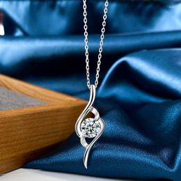 Chains 925 Sterling Silver D-color Moissanite Diamond Necklace Charm 1 Women's Fashion Wedding Original Jewellery CRA Certific