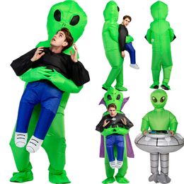 Theme Costume Inflatable UFO Cloak Alien Costume Cosplay Adult Kids Party Costume Funny Suit Fancy Dress Halloween Costume for boys girls 230322