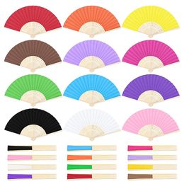 Candy Color DIY Folding Fan Party Favor Single Sided Paper Fan Children's Painting Gift