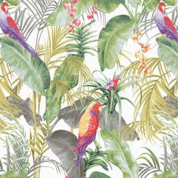 Wallpapers Modern Green Banana Leaf Tropical Wallpaper Art Floral And Birds Chinoiserie Wall Paper Roll Decor