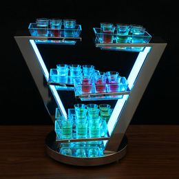 Creative Cocktail Shelf Bar Drinkware Cup Stand Stand Recarregável VIP Serviço de vidro Glorifier Display Rack Plate de frutas