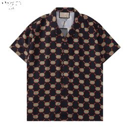 Luxury Designer Shirts Mens Fashion Geometric print bowling shirt Hawaii Floral Casual Shirts Men Slim Fit Short Sleeve Variety trend 2023