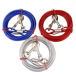 Dog Collars Double-headed One Tow Wire Rope Stakes Bolted Chain Fixed Pet Traction Accessories