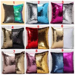 Fashion Double Sequin Pillow Case cover Glamour Square Pillow Case Cushion Cover Home Sofa Car Decor Christmas sequined Pillow Covers