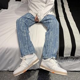 Men's Jeans Autumn Trousers Straight-leg Loose Korean Version Of The Trend Casual Beam Ankle Pants Fashion TideMen's