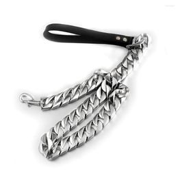 Chains 316l Stainless Steel Pet Dog Training Choke Collar Cuban Chain Silver Colour Collars For Dogs Large Necklace