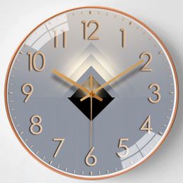 Wall Clocks Creative Minimalist Plastic Silent Digital Wall Clock Paint Pointer Wall Clock Modern Design Living Room Decoration 230323