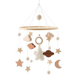 Rattles Mobiles 0-12 Months Baby Toys Wooden Rattles Rainbow Gypsophila Crib Hanging Bed Bell Wooden Wind Chime Nursery Decoration Accessories 230323