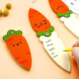 1book Carrot Memo Pad Portable Loose-leaf Spiral Notebook Blank Word Book Card Notepad Sticky Notes Writing Pads Label Sticker