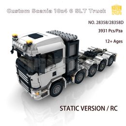 Blocks MOC Custom Scania Tractor 10x4 6 SLT RC Truck Ballast Platform Car With PDF Drawings Bricks DIY Birthday Christmas Gifts 230322