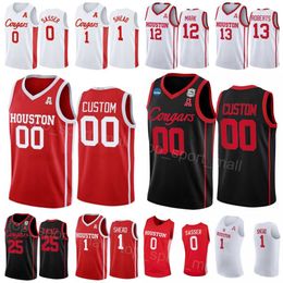 College Basketball Houston Cougars Jersey 0 Marcus Sasser 25 Jarace Walker 13 JWan Roberts 12 Tramon Mark 1 Jamal Shead 21 Emanuel Sharp University Stitch NCAA