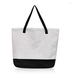 Evening Bags 2pcs Sublimation DIY White Blank Patchwork Black Large Capacity Canvas Shoulder Bag