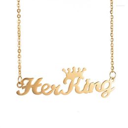 Chains 3UMeter Couple Stainless Steel Necklace Custom Name 26 Letter Women Selling Her King His Queence