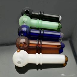 Hookahs Coloured two wheeled artillery pipe Wholesale Glass Bongs Accessories, Glass Water Pipe