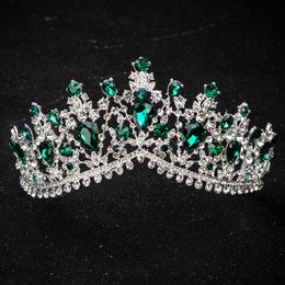 Wedding Hair Jewellery KMVEXO European Design Crystal Big Princess Queen Crowns Marriage Bridal Wedding Hair Accessories Jewellery Bride Tiaras Headbands 230323