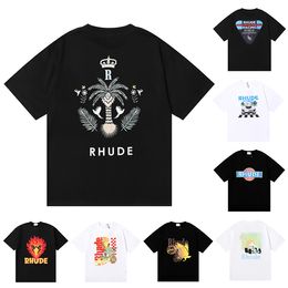 Summer Rhudes Mens T Shirt Designer Luxury Tshirt Street Shorts Sleeve Ins Spring T Shirts Men Women Casual T-shirt Mens Shirt Tops Clothing