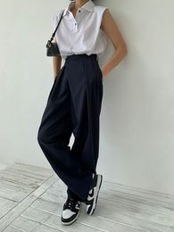 Women's Pants Spring Summer Straight Loose Wide Leg Mop Trousers High Waist Casual Baggy Cosy Fashion Work Pant Quality 230322