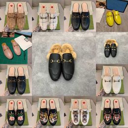 Designer Princetown Slippers Loafer Muller Slipper Leather Shoes With Buckle Fashion Women Casual Mule Flat Shoe With Box