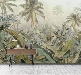 Wallpapers 3D Po Cartoon Southeast Asia Tropical Rainforest Leaf Wallpaper Wall Murals Living Room TV Sofa Backdrop Paper Home 8d Decor