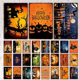 Halloween Themed Decorative Metal Tin Sign Board Retro Signage Public Wall Decor Home Club Wild Cave Home Metal Poster 30X20cm W03