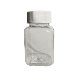30ml Transparent PET Small Square Bottle Screw Cap Plastic Sample Bottles Pill Bottles Clear Capsule RRA