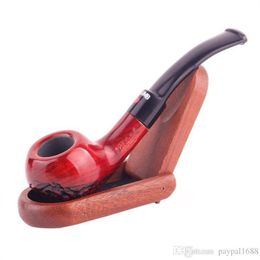 Bending Apple small red dot classic pipe Mini palm portable mahogany pipe