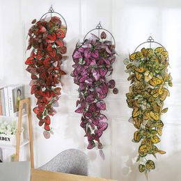 Decorative Flowers 100cm Artificial Green Hanging Plastic Vine Plant Wedding Garden Decoration Fake El Mall Party Layout Greening Rattan