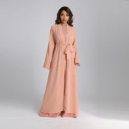 Party Dresses Fahion Muslim Beaded Lace-up Arab Middle Eastern Elegant Two-piece Dress Coat!