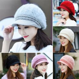 Berets Women Girls Ladies Winter Warm Beanie Slouch Cap Knitted Bobble Ski Outdoor Casual SkullcapBerets
