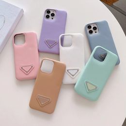 Designer Phone Cases For iPhone 15 14 13 12 11 Pro Max 15Pro 15Plus 14Pro 14Plus 14ProMax 13Pro 12ProMax Fashion Solid Color Soft Leather Letter Mobile Cover Case