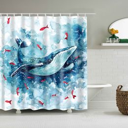 Shower Curtains Cute Cartoon Totoro Pets Dogs Cats Turtle Bathroom Curtains Shower Curtain Waterproof Polyester Bath Curtain with Hooks 230323