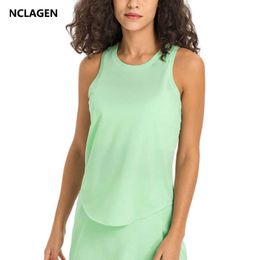Camisoles Tanks NCLAGEN Women Yoga V Loose Plus Size Tennis Fitness Gym Sport Workout Running Qui Dry Mesh Breaable Leisure Tank Top Z0322