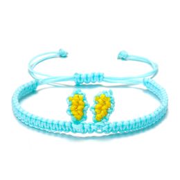 7Pcs New Fashion Rabbit Ear Adjustable Woven Bracelet For Friends Couple Jewelry Gifts