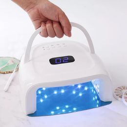 Nail Dryers 15600mAh 60W Rechargeable Nail Lamp S20 Wireless Gel Polish Dryer Manicure Machine Pedicure Light Cordless Nail UV LED Lamp 230323