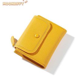 Wallets Small Pu Leather Women Wallet Mini Lady Coin Purse Pocket Yellow Female Wallet Girl Money Clip Brand Small Women Wallets Purse Z0323