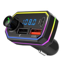 Hands free Audio Receiver Car Wireless Bluetooth QC3.0 Dual USB C type-c PD Fast Charger car MP3 FM Transmitter MP3 Music Player P6 M35