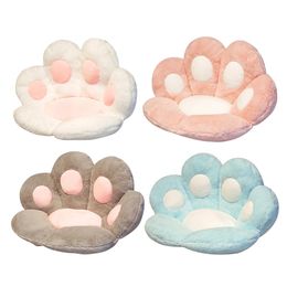 Plush Dolls INS Bear Cat Paw Pillow Animal Seat Cushion Stuffed Plush Sofa Indoor Floor Home Chair Decor Winter Children Girls Lovely Gift 230323